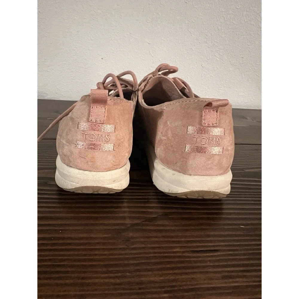 Toms Womens Del Ray Size 9.5 Casual Suede Tennis Shoes Light Pink